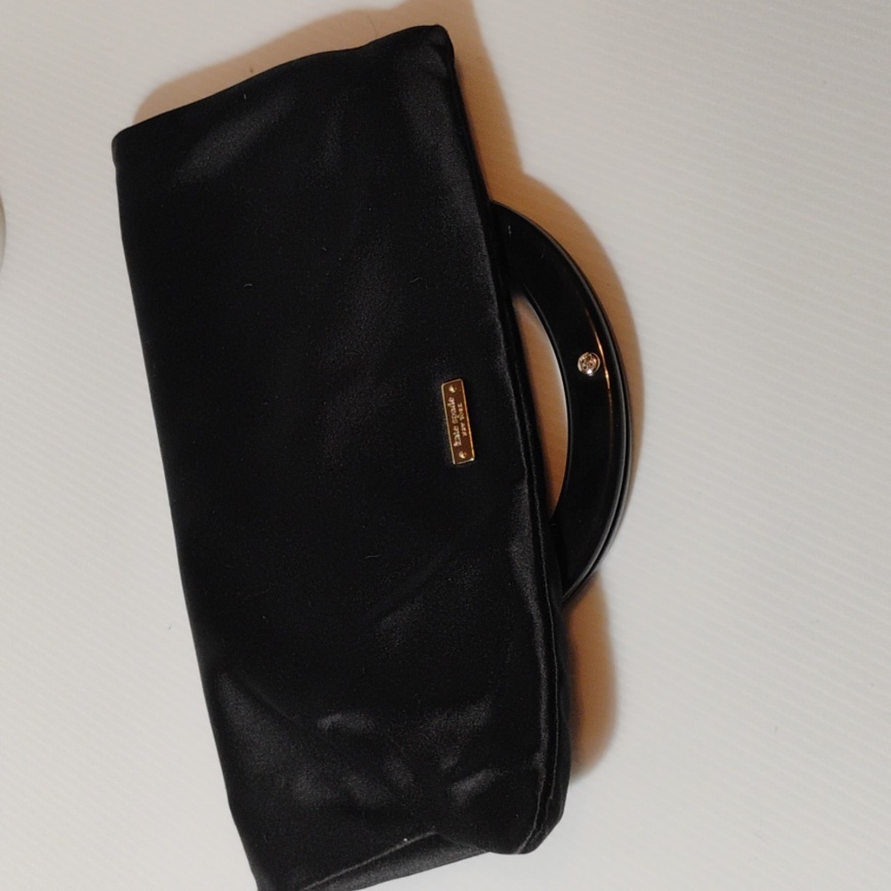 Kate Spade Black Satin Clutch with Oval Handle - Picture 4 of 9